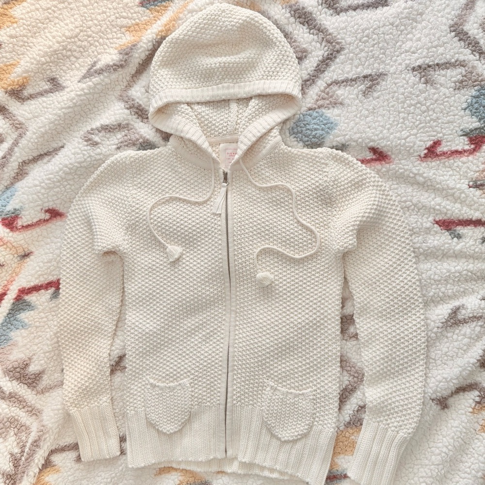 Old Navy Women’s Hoodie Textured Knit Cotton Sweater - Medium NWOT